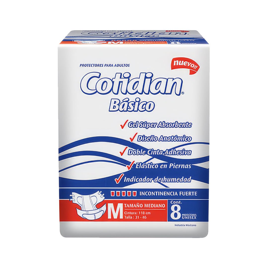 Pañal para Adulto Cotidian Básico - Talla M (8 Unidades) - Juby Care